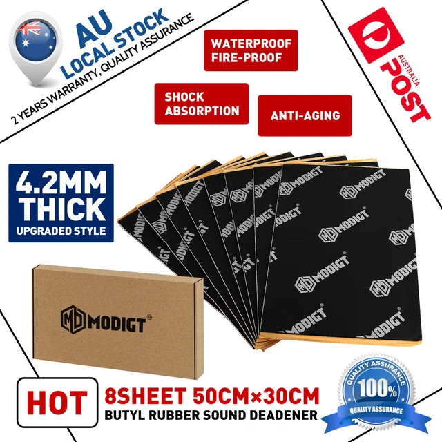 8SHEETS MODIGT BUTYL Sound Deadening Mat Car Vibration Proofing 4.2mm ...