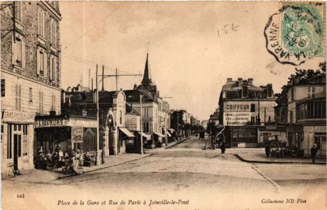 CPA AK JOINVILLE-le-PONT Place de la Gare et Rue de Paris (600406)