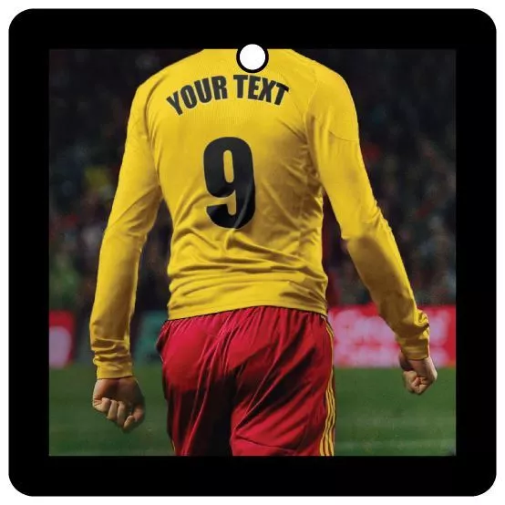 Désodorisant De Voiture CUSTOM FOOTBALL / SOCCER PLAYER (YELLOW, RED)