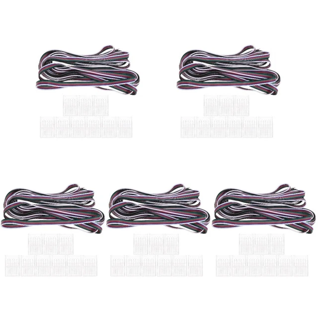 Kit 95 Pezzi Connettori Per Strisce LED 4 Pin - Impermeabili - Clip A Vite, T, L E X Per SMD 5050 RGB
