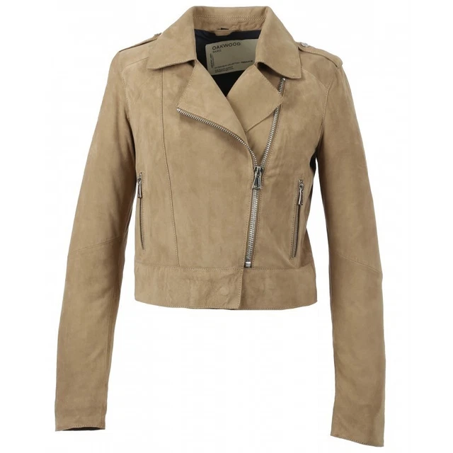 Veste En Cuir D'Agneau Beige OAKWOOD Modèle CIRCUS - Slim Fit, Neuf Avec Étiquettes