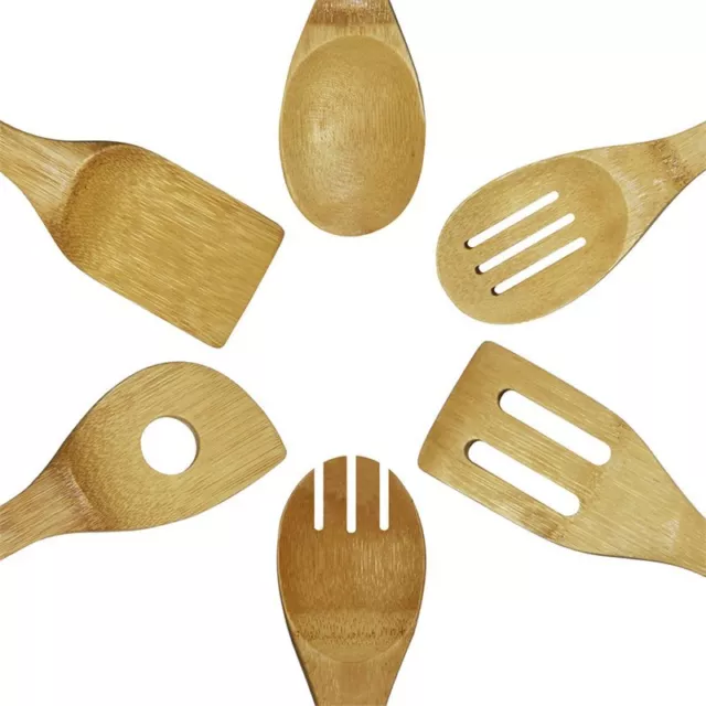 Oceanstar 6-Piece Traditional Bamboo Cooking Utensil Set in Brown 2