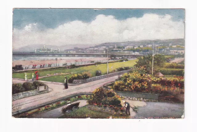 Tucks Printed Postcard Weston - Super - Mare General view And Grand Pier