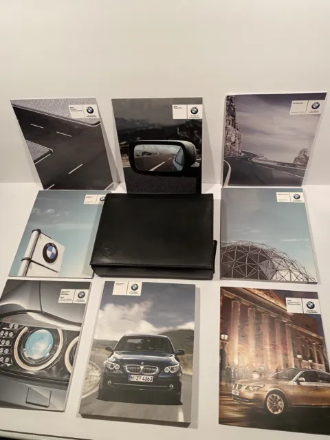 2009 BMW 528i 535i 550i E60 Owner’s Manual Book Set + Leather Case Pouch 2007-10