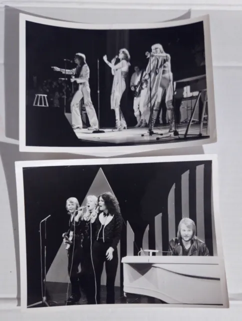 Rare ABBA Live Orig. Vintage 1977 Photos UK Tour BBC. Wire Service Photos