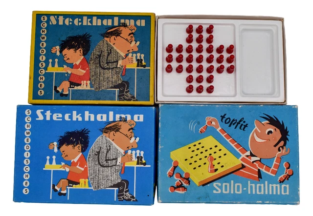SCHWEDISCHES STECKHALMA / Solo Halma / Steckspiel DDR Varianten zur