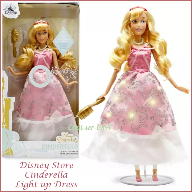 Disney Store Cinderella Princess Premium Doll Light Up Dress & Music NEW