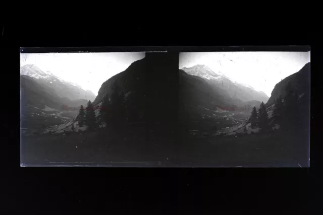 France 1931 Montagne Photo Stereo L10n17 Plaque verre Vintage NEGATIF