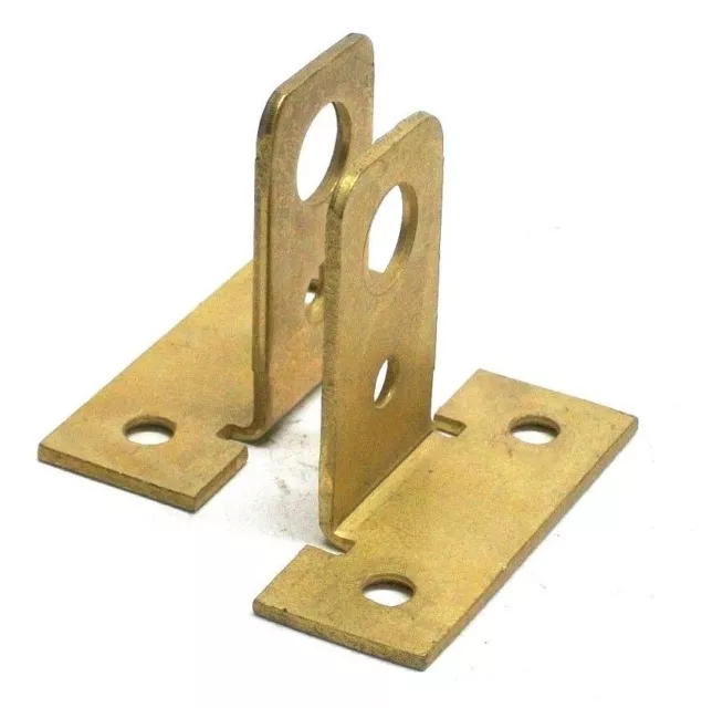 Lot Of 4 (2 Sets) Nos 90* Brass Plated Cabinet Door Hasp W/Brass Screws Nc