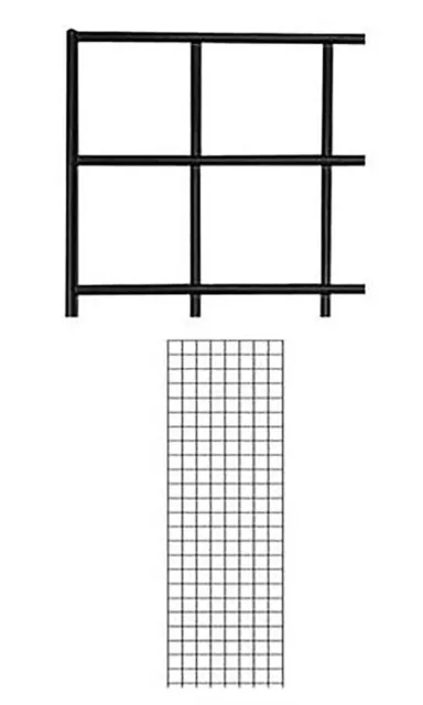 Wire Grid Panels 2' x 6'  +100 4" Hooks Wall Set 8 Gridwall Display Black Panel