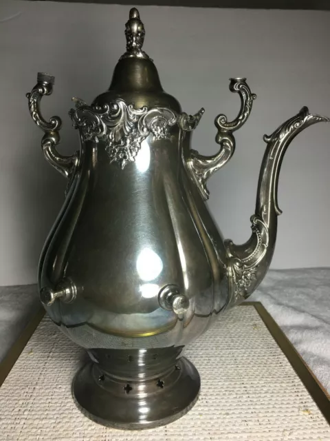 Mid Century Wallace Baroque Silver Plate Coffee & Tea Rococo Teapot #299 2