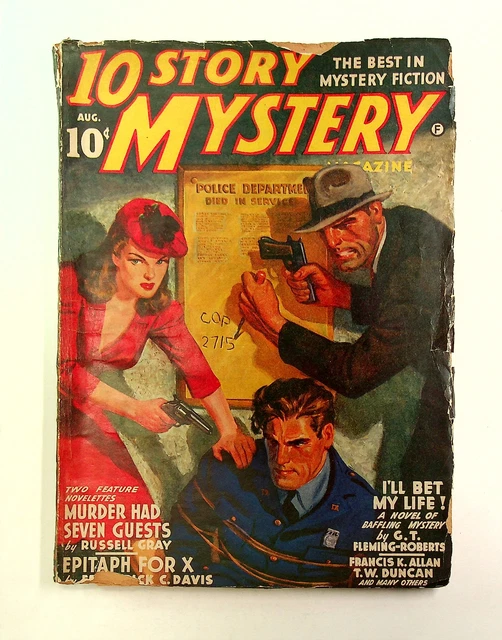 10 Story Mystery Magazine Pulp Aug 1942 Vol. 2 #1 FR/GD 1.5