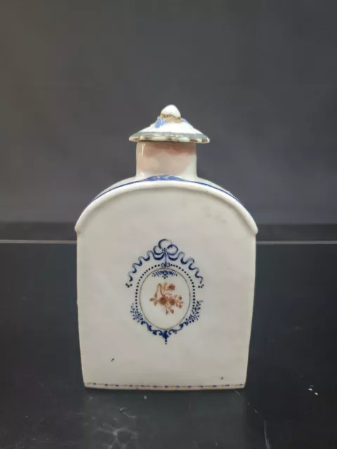 Antique Chinese 18th C. Export Famille Rose Porcelain Tea Caddy Jar Qing Dynasty