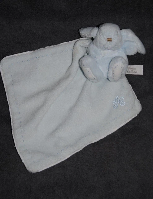Peluche Doudou Lapin Bleu Mouchoir TARTINE ET CHOCOLAT Carré 25 x25 Cm Etat NEUF 3