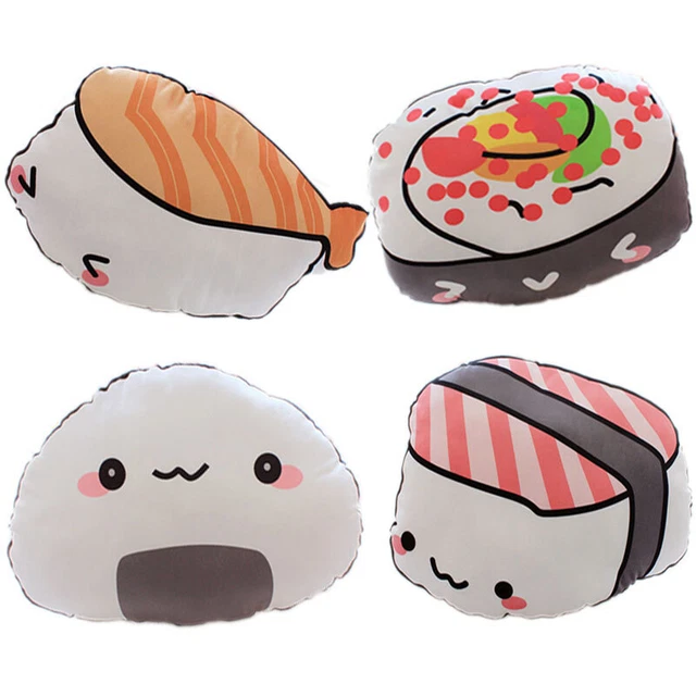 PLAYFUL SUSHI PLUSH Pillow With Salmon And Rice Ball Designs