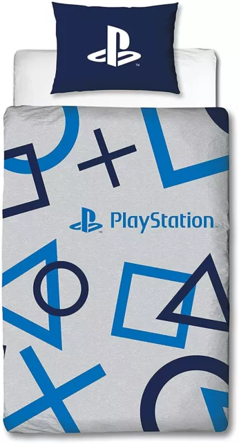 Playstation Blue Single Duvet Cover Officially Licensed Sony Reversible Children