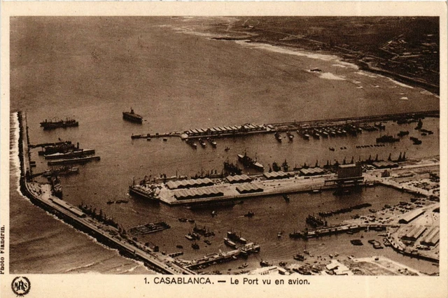 CPA AK CASABLANCA - Le Port vu en avion MAROC (796215)