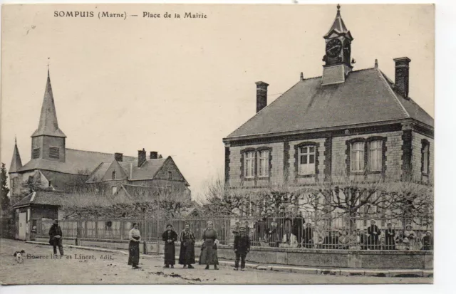 SOMPUIS - Marne - CPA 51 - la Place de la Mairie