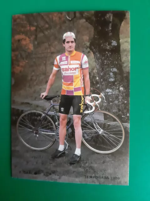 CYCLISME carte cycliste EMILIO GARCIA équipe ZAHOR chocolates 1986