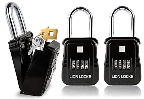 1500 Key Storage Lockbox, Set-Your-Own Code Lock Portable Key Holder, Rust-Pr...