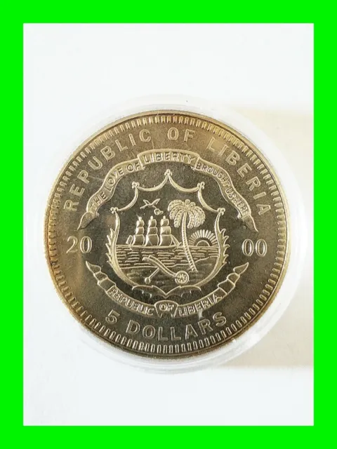 2000 $5 Republic of Liberia Silver Coin / Token Wildlife of North America Eagle