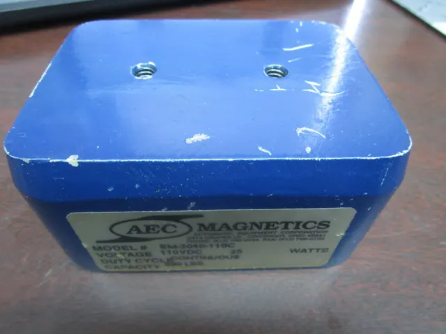AEC MAGNETICS 3" x 4" RECTANGULAR MAGNET EM-3040-110C 110Vdc 25 WATT 690 LBS CAP