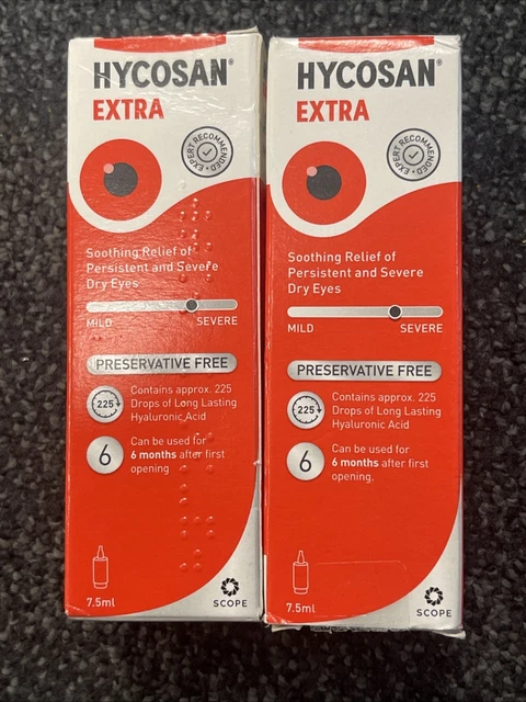 HYCOSAN EXTRA PRESERVATIVE-FREE Lubricating Eye Drops 7.5ml x 3 Pk ...