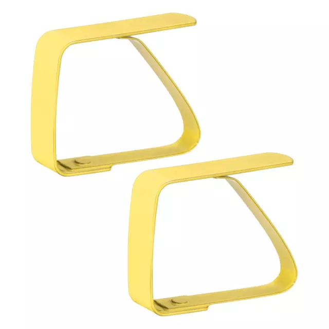 Tablecloth Clips 50mm x 40mm 420 Stainless Steel Table Cloth Holder Yellow 2 Pcs