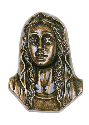 Targa con bassorilievo in bronzo finitura Glitter per lapide - Madonna
