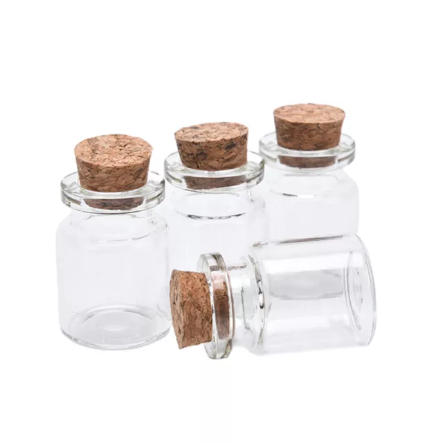 10Pcs Mini Glass Wishing Bottle with Cork Bead Jewelry Containers DIY Decorat_EL