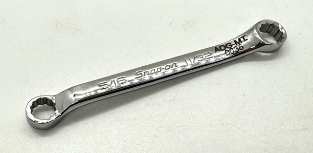 Snap On Tools 5/16" 11/32" Offset Double Box End Wrench Flank Drive Mini Stubby