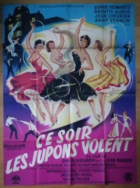 CE SOIR LES JUPONS VOLENT affiche cinema originale A 160x120 cm '56