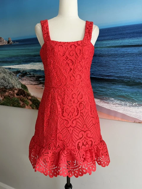 KOOKAI FRANCESCA LACE Red Dress 36 45.00 PicClick AU