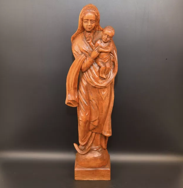 Maria mit Jesus Kind Madonna Holz Schnitzerei Skulptur H: 48cm Holy Mary Figur