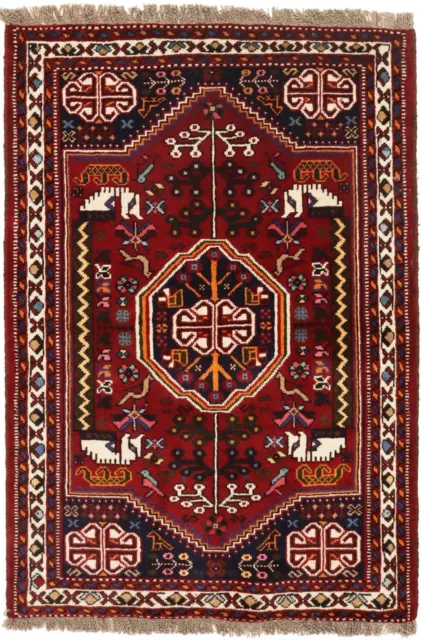 Birds Tribal Design Red 3'5X5 Small Foyer Size Area Rug Oriental Wool Carpet