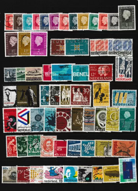 Stamps: NETHERLANDS Selection of 1960's used stamps 60+ All different See Scan