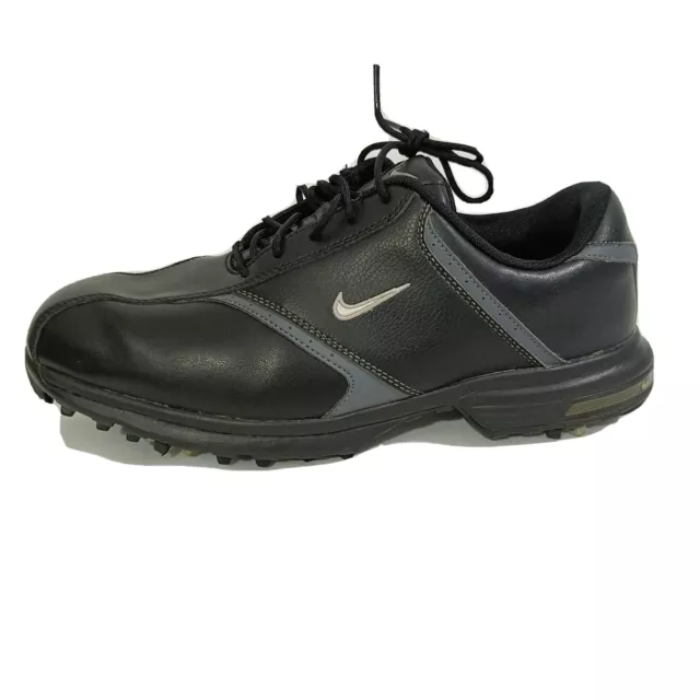 Nike Men's Golf Shoes Size 8 US Wide Fit Black Leather Golf Shoes