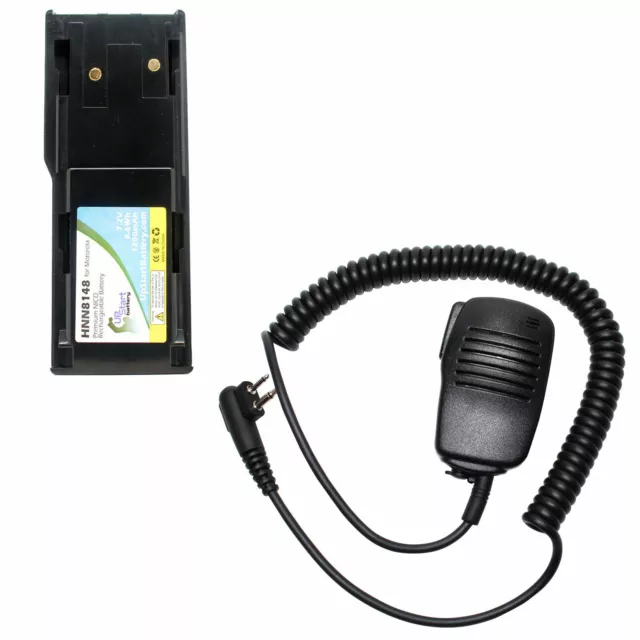 Battery & Shoulder Speaker Mic for Motorola P110