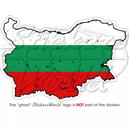 BULGARIA Bulgarian Map-Flag Bumper Sticker, Vinyl Decal