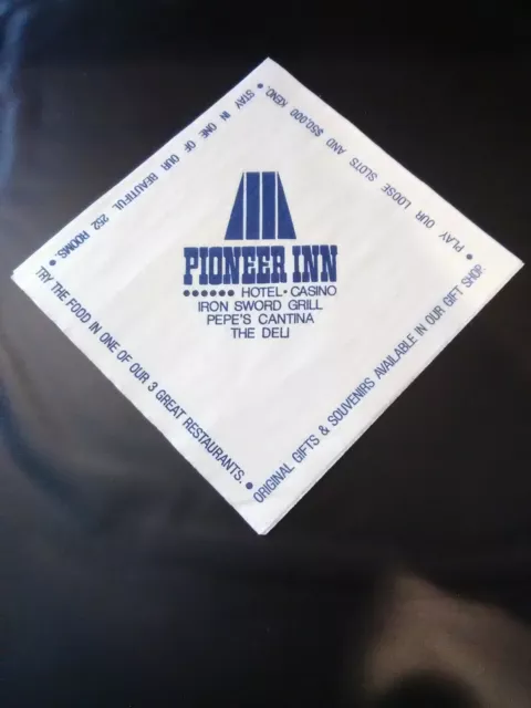 Pioneer Inn Casino Reno, Nevada Vintage Logo Napkin Great For Any Collection!