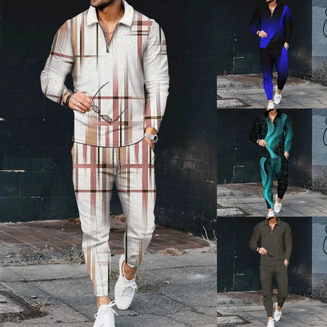 Tuta da Ginnastica Set Tuta Sportiva Hemdhose Autunno Uomo Maniche Lunghe Uomini