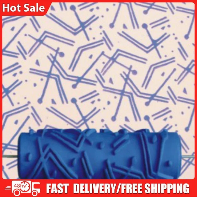 DIY RUBBER ROLLER Embossed Paint Roller Wall Texture Stencil Brush