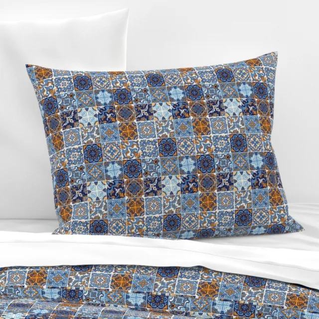 Sea Spanish Tile Moroccan Mexican Ornament Pillow Sham by Spoonflower