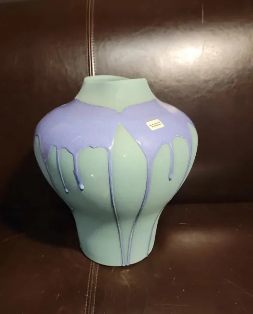 Royal Haeger Lava Drip Glaze Large Pottery Vase Teal Green Purple MCM