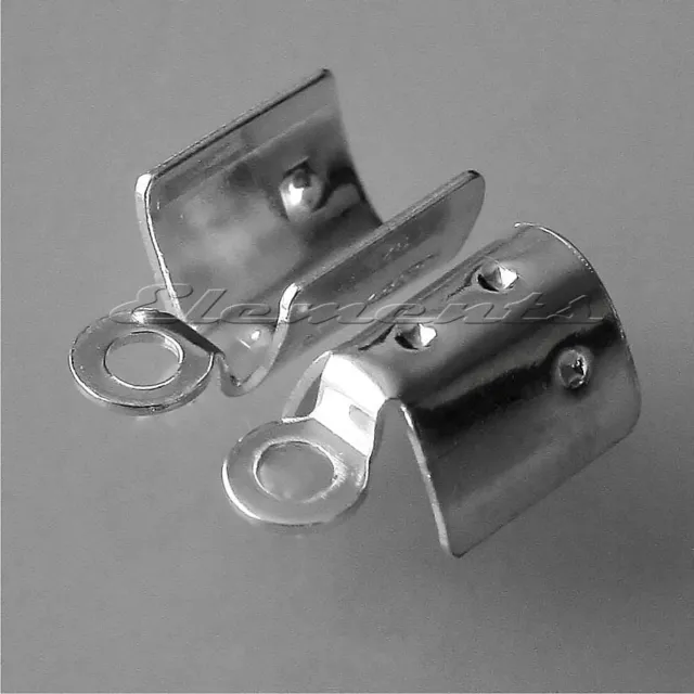 Solid .925 Sterling Silver Folding Crimp Ends Necklace Necklet End Caps