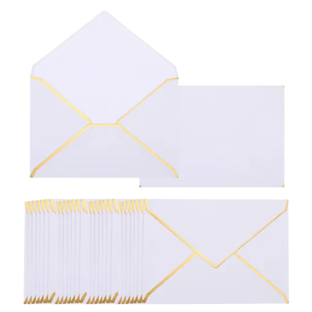 50 Pack A7 Metallic Gold Self-Sealing Envelopes for 5x7 Cards - Bulk Set of  G