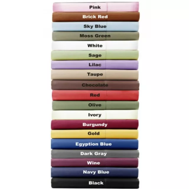 1000 TC Bed Linens Queen King Cal King Size & Items Egyptian Cotton Solid Colors