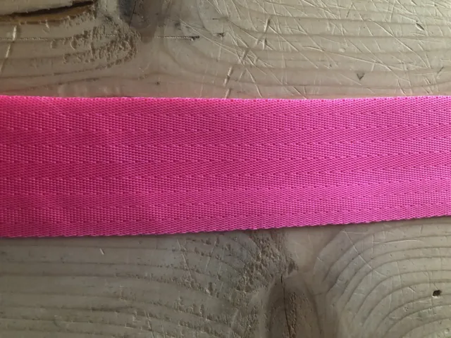 Herringbone Gurtband in rosa für Taschen Riemen Griffe etc 50 mm x 100 m