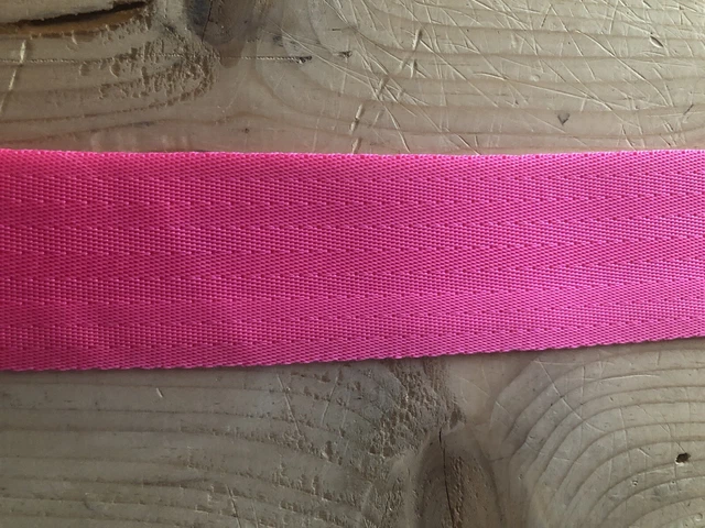 Herringbone Gurtband in rosa für Taschen Riemen Griffe etc 50 mm x 100 m