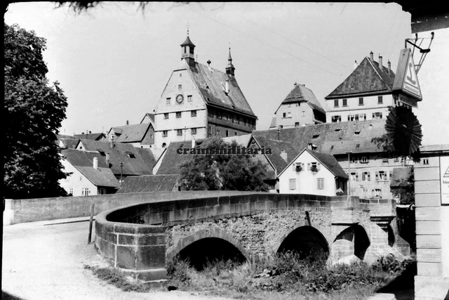 3x Orig. Negativ Foto Brücke Schloss Turm in BESIGHEIM b. Heilbronn Stuttgart